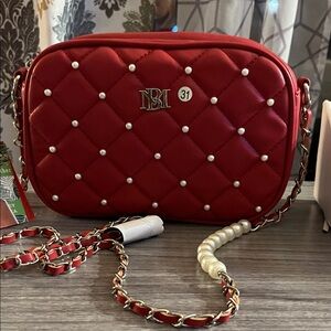 Badgley Mishka Red Quilted Crossbody Bag